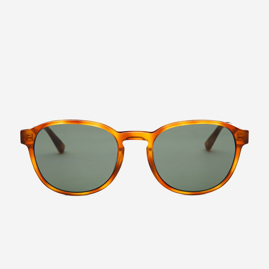 RYAN Round Sunglasses - Havana/Green