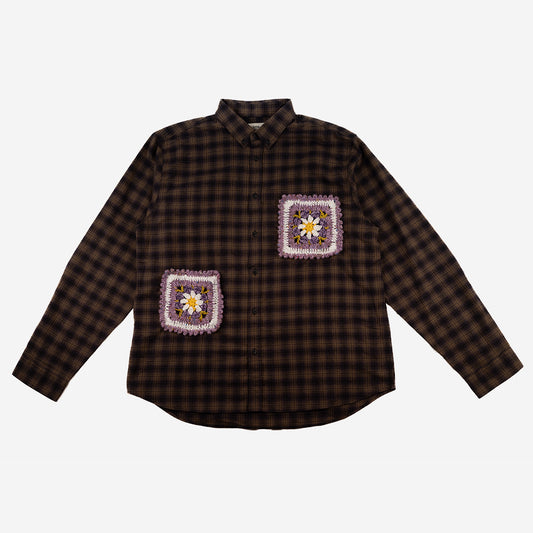 SPUN Studio x Raeburn Flannel Shirt - Charcoal/Khaki Plaid (XL)