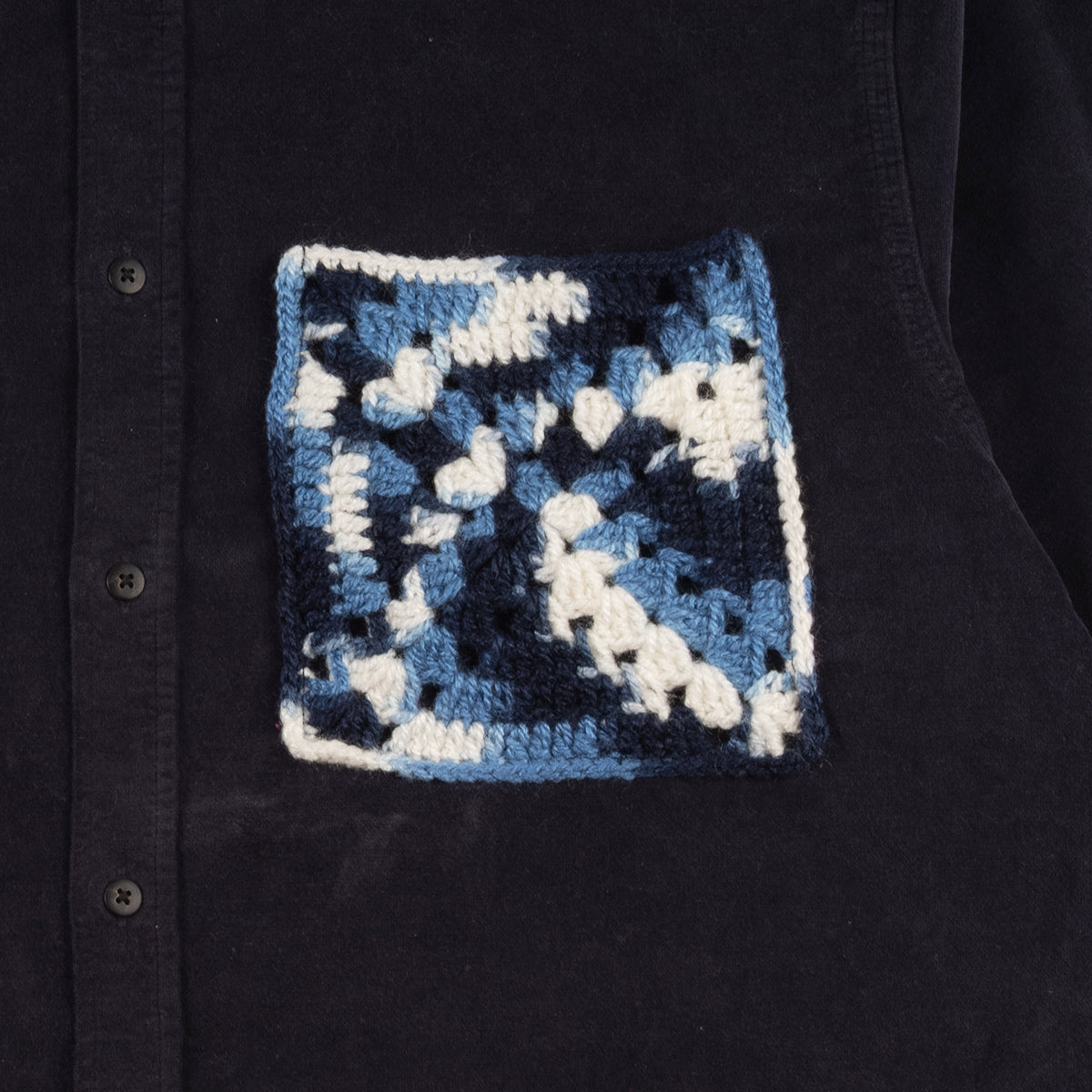 SPUN Studio x Raeburn Cotton Moleskin Shirt - Navy (Large)