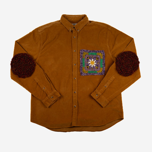 SPUN Studio x Raeburn Cotton Moleskin Shirt - Ochre (Large)