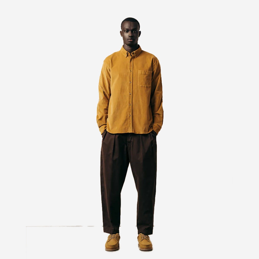 Raeburn Cotton Moleskin Shirt - Ochre