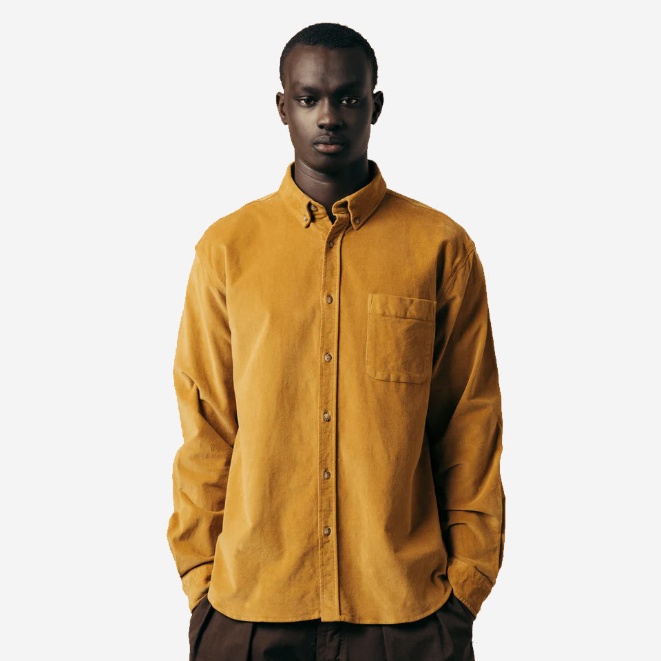 Raeburn Cotton Moleskin Shirt - Ochre