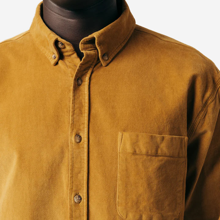 Raeburn Cotton Moleskin Shirt - Ochre