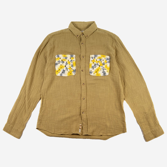 SPUN Studio x Raeburn Textured L/S Shirt - Light Military (Small)