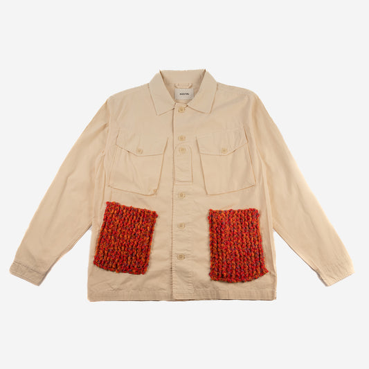 SPUN Studio x Redford Ripstop Military Overshirt - Ecru (Medium)