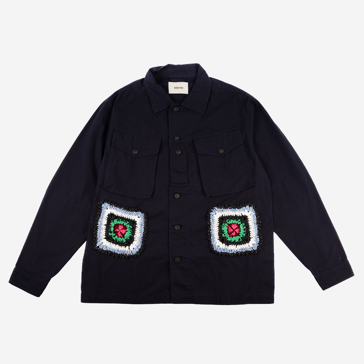 SPUN Studio x Redford Ripstop Military Overshirt - Navy (Medium)