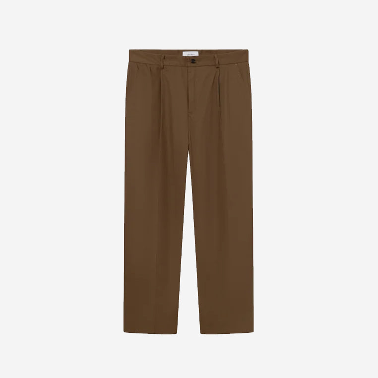 Reece Pleated Heavy Twill Pants - Dark Sand