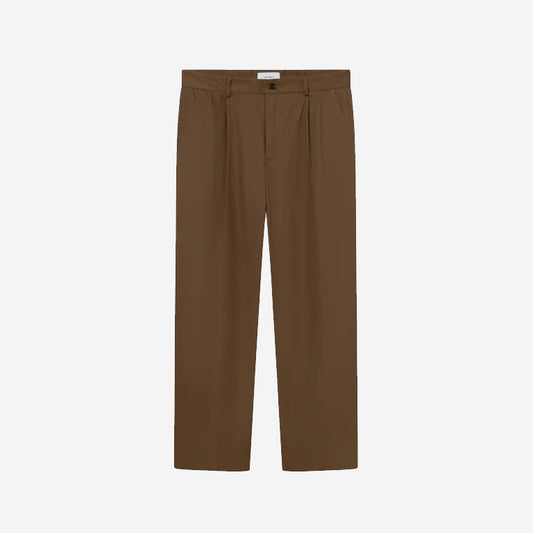 Reece Pleated Heavy Twill Pants - Dark Sand
