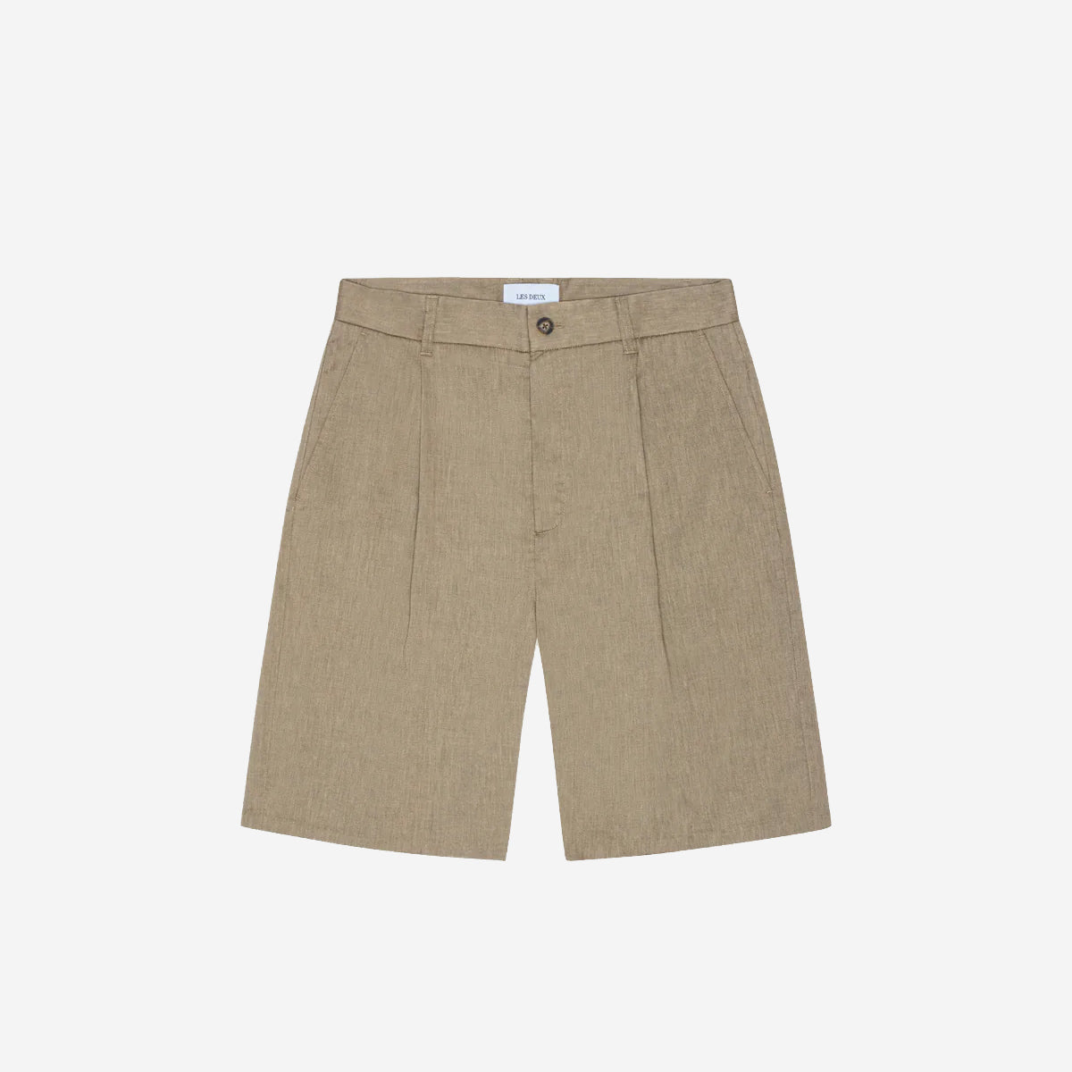 Reece Pleated Slub Shorts - Lichen Green