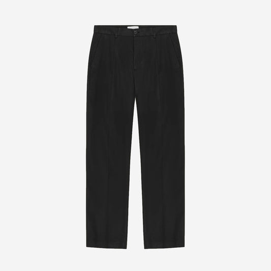 Reece Pleated Twill Loose Suit Pants - Black