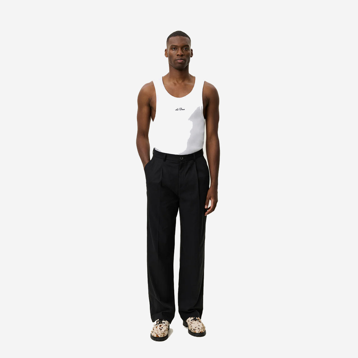 Reece Pleated Twill Loose Suit Pants - Black
