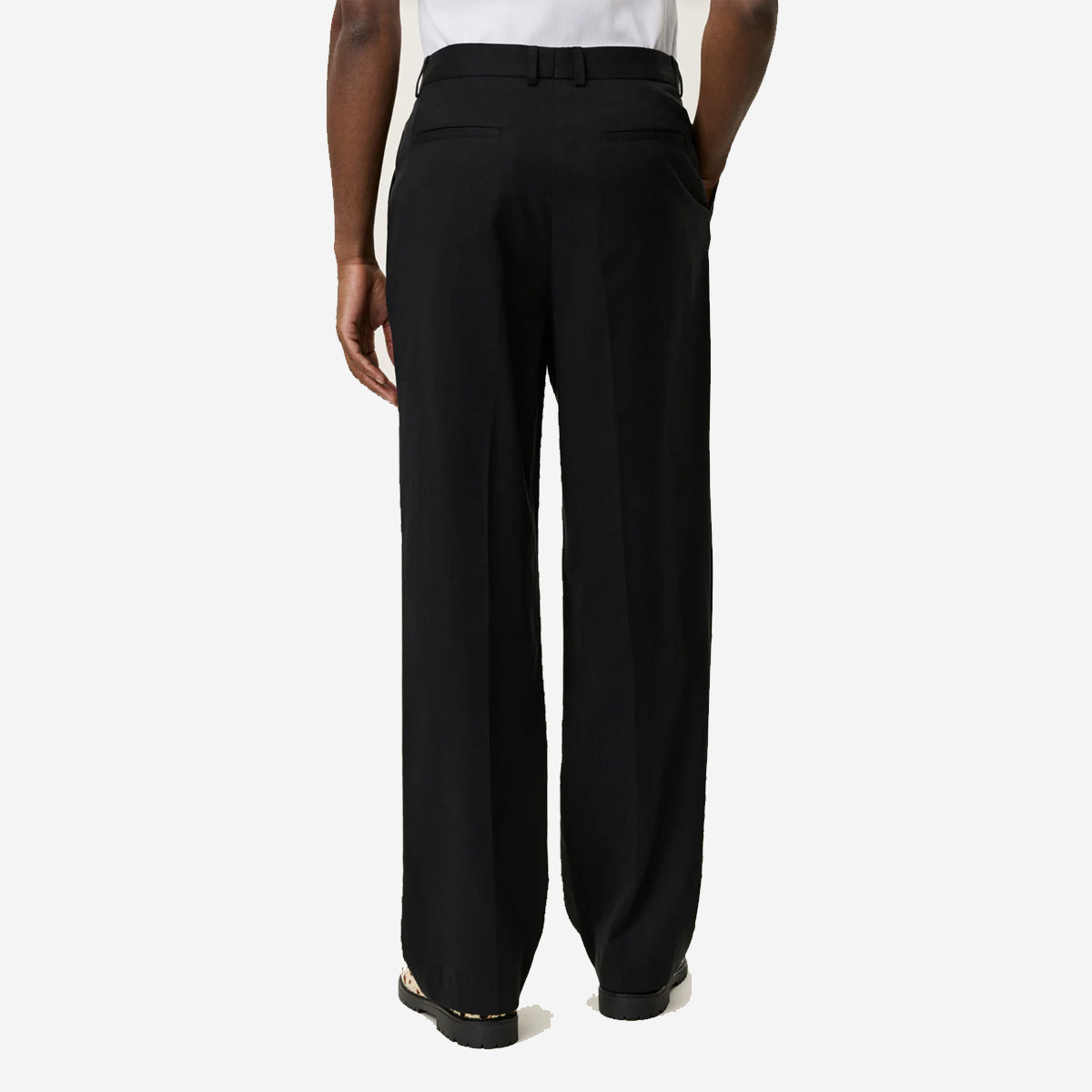 Reece Pleated Twill Loose Suit Pants - Black