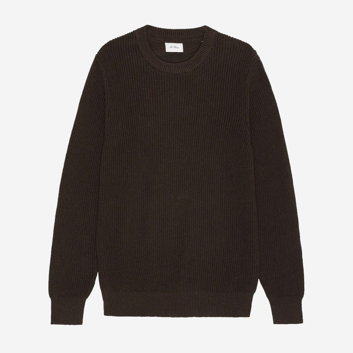 Rib Heavy Crewneck Knit - Mole Brown