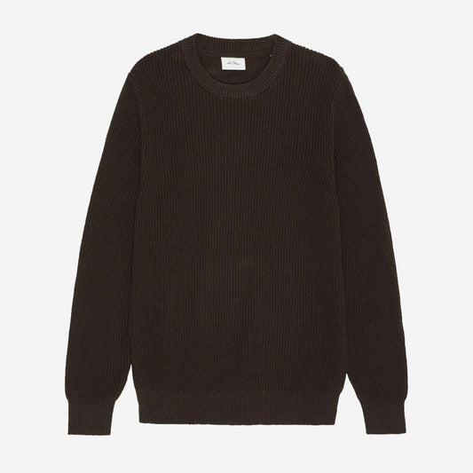 Rib Heavy Crewneck Knit - Mole Brown