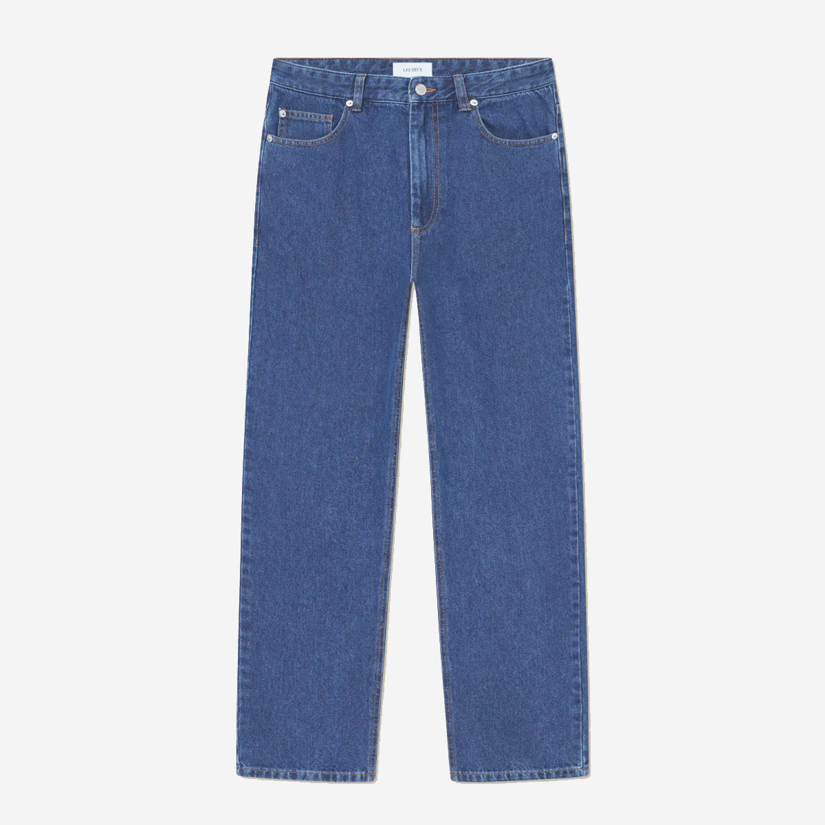 Ricky Straight Washed Denim Jeans - Medium Indigo