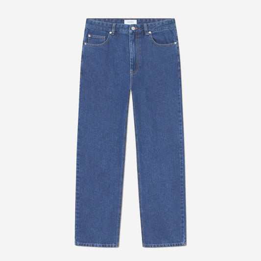 Ricky Straight Washed Denim Jeans - Medium Indigo