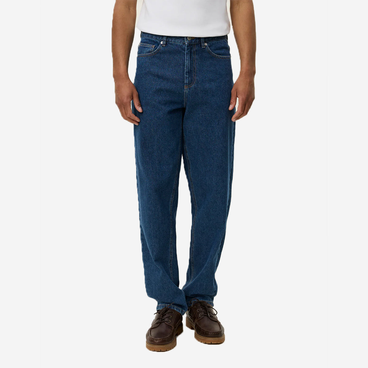 Ricky Straight Washed Denim Jeans - Medium Indigo