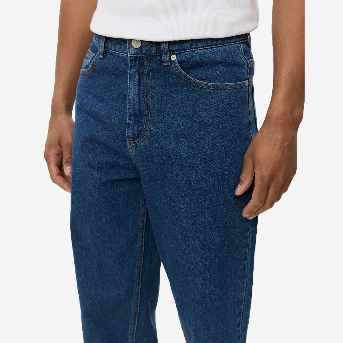 Ricky Straight Washed Denim Jeans - Medium Indigo