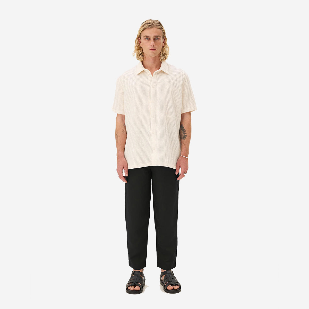 Rio Waffle S/S Shirt - Ecru