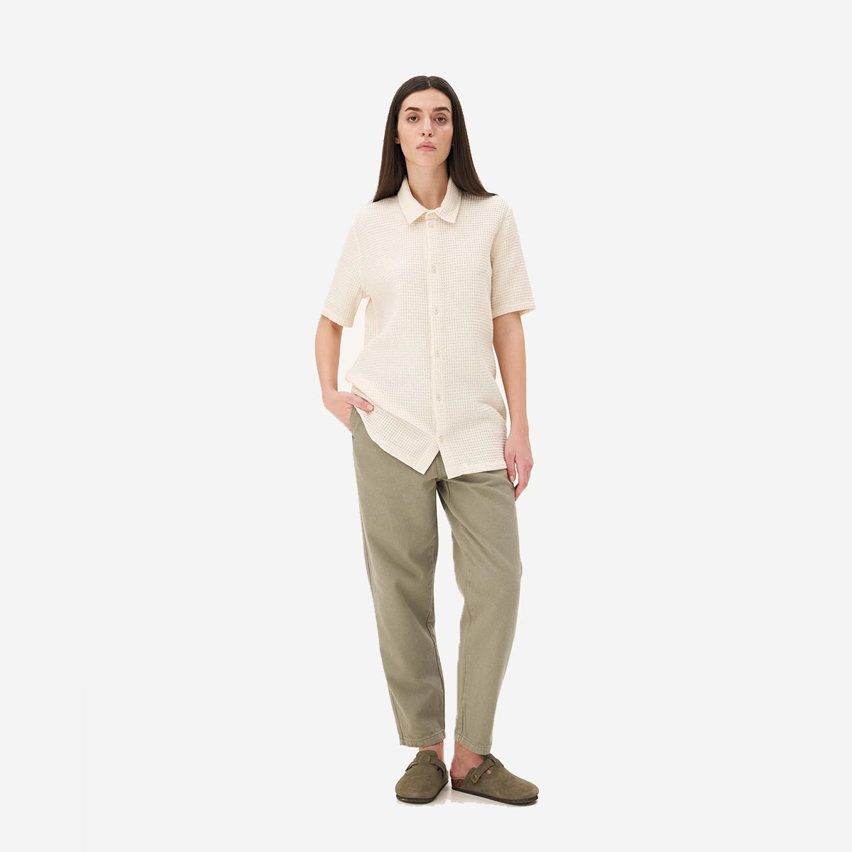 Rio Waffle S/S Shirt - Ecru