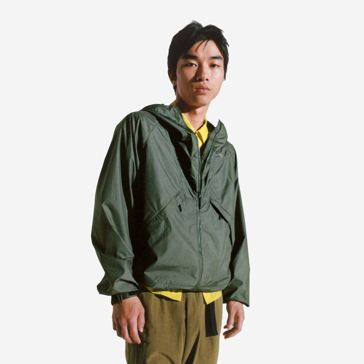 Rip-Stop Light Hooded Jacket - Dark Olive