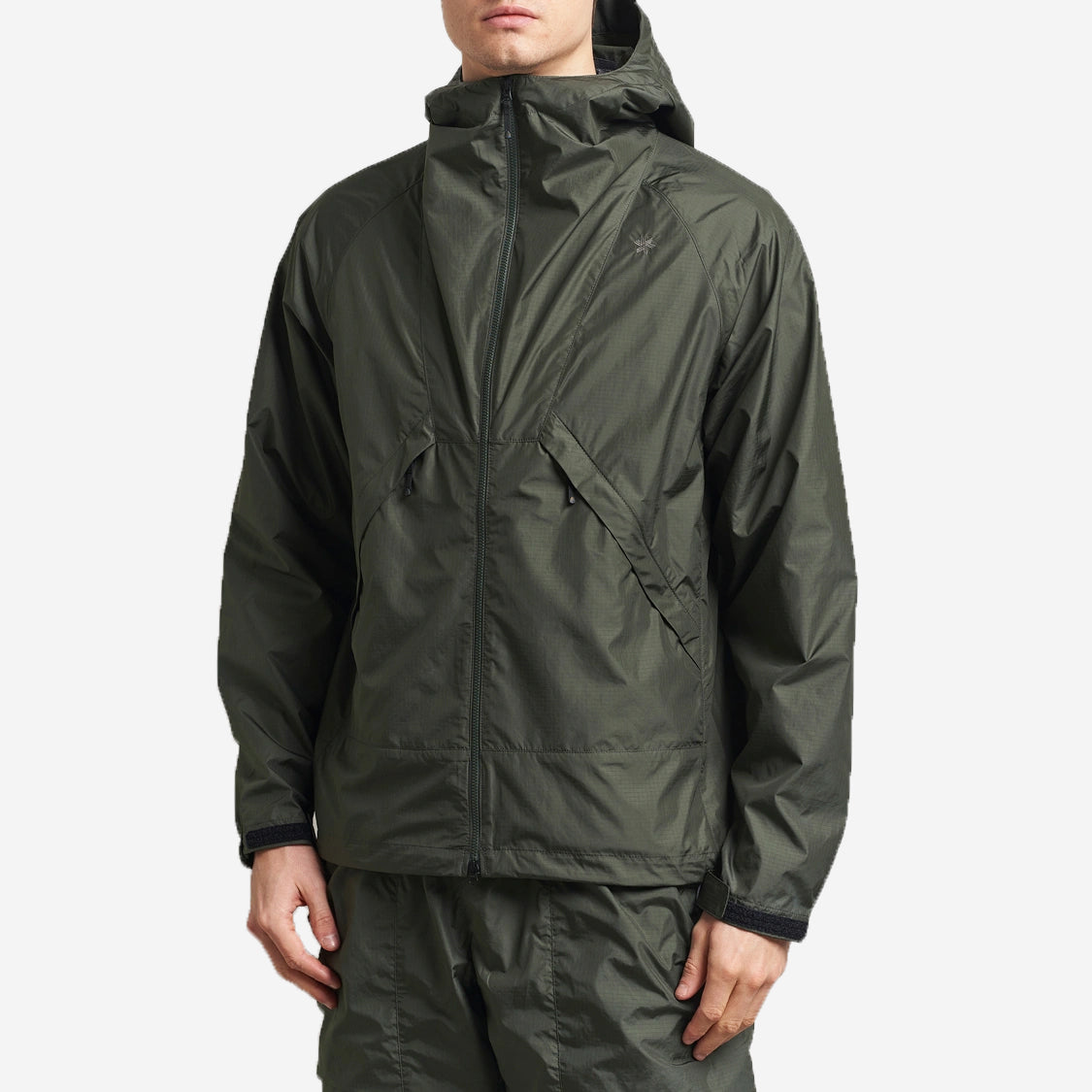 Rip-Stop Light Hooded Jacket - Dark Olive