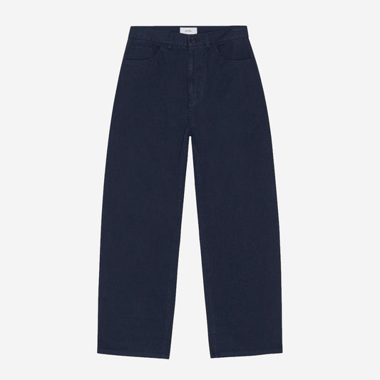 Roi Loose Carpenter Herringbone Pants - Dark Navy Blue
