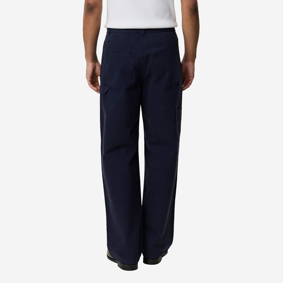 Roi Loose Carpenter Herringbone Pants - Dark Navy Blue
