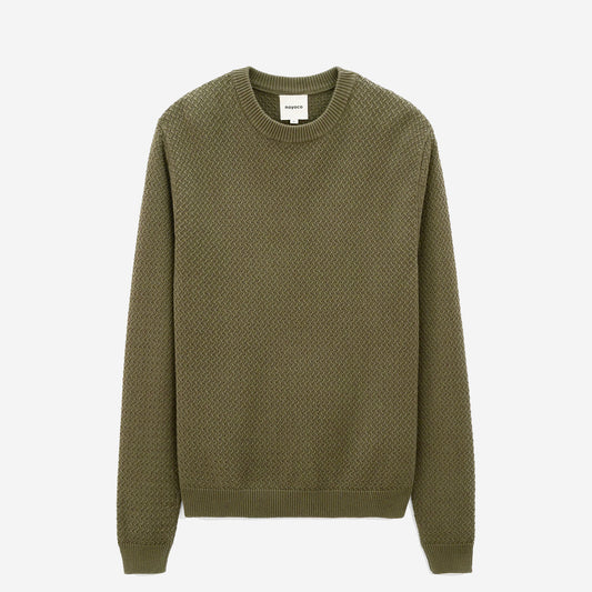 Roma Geo Knit Sweater - Khaki Olive