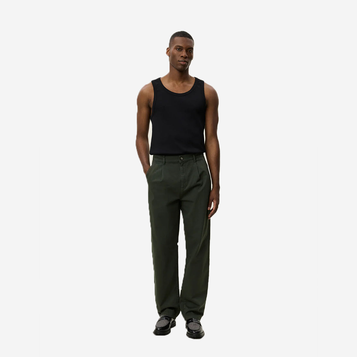 Romeo Loose Pleated Trousers - Duffle Bag Green
