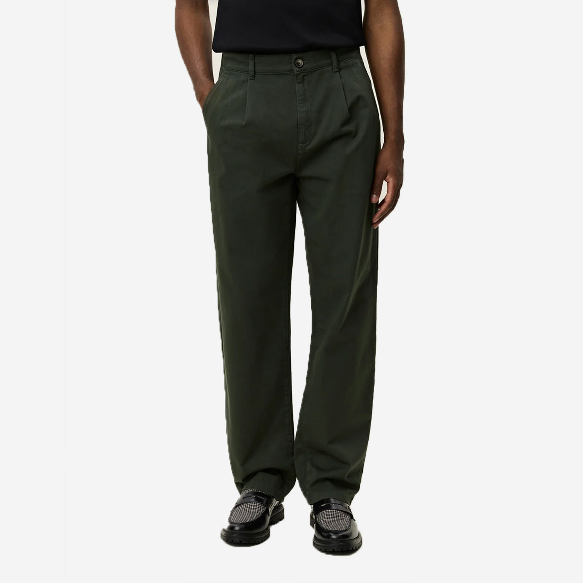 Romeo Loose Pleated Trousers - Duffle Bag Green