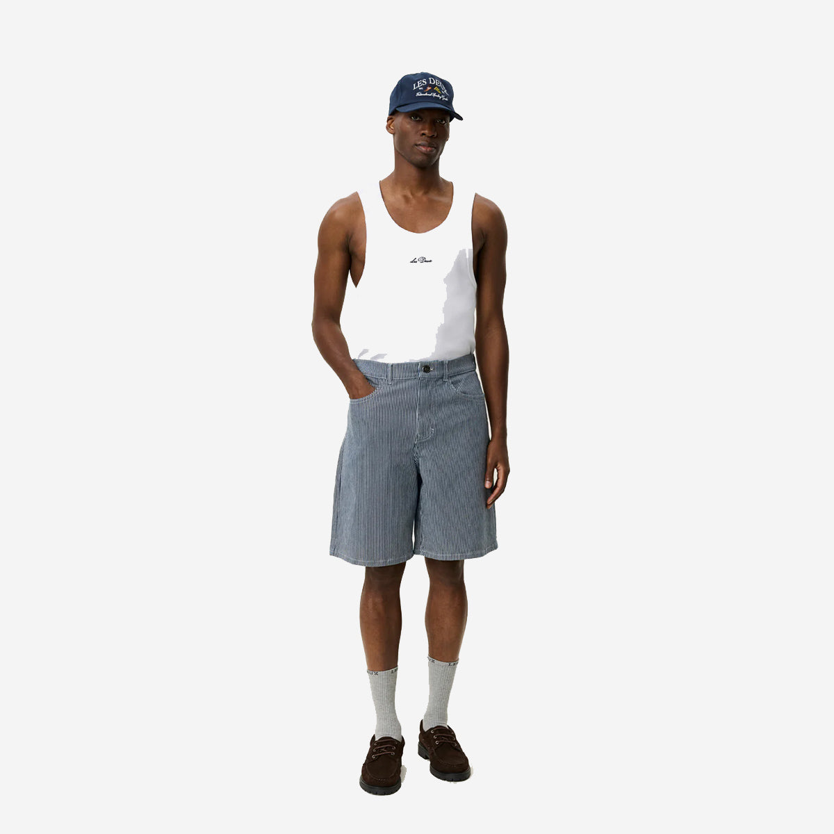 Ryder Loose Striped Shorts - Dark Navy