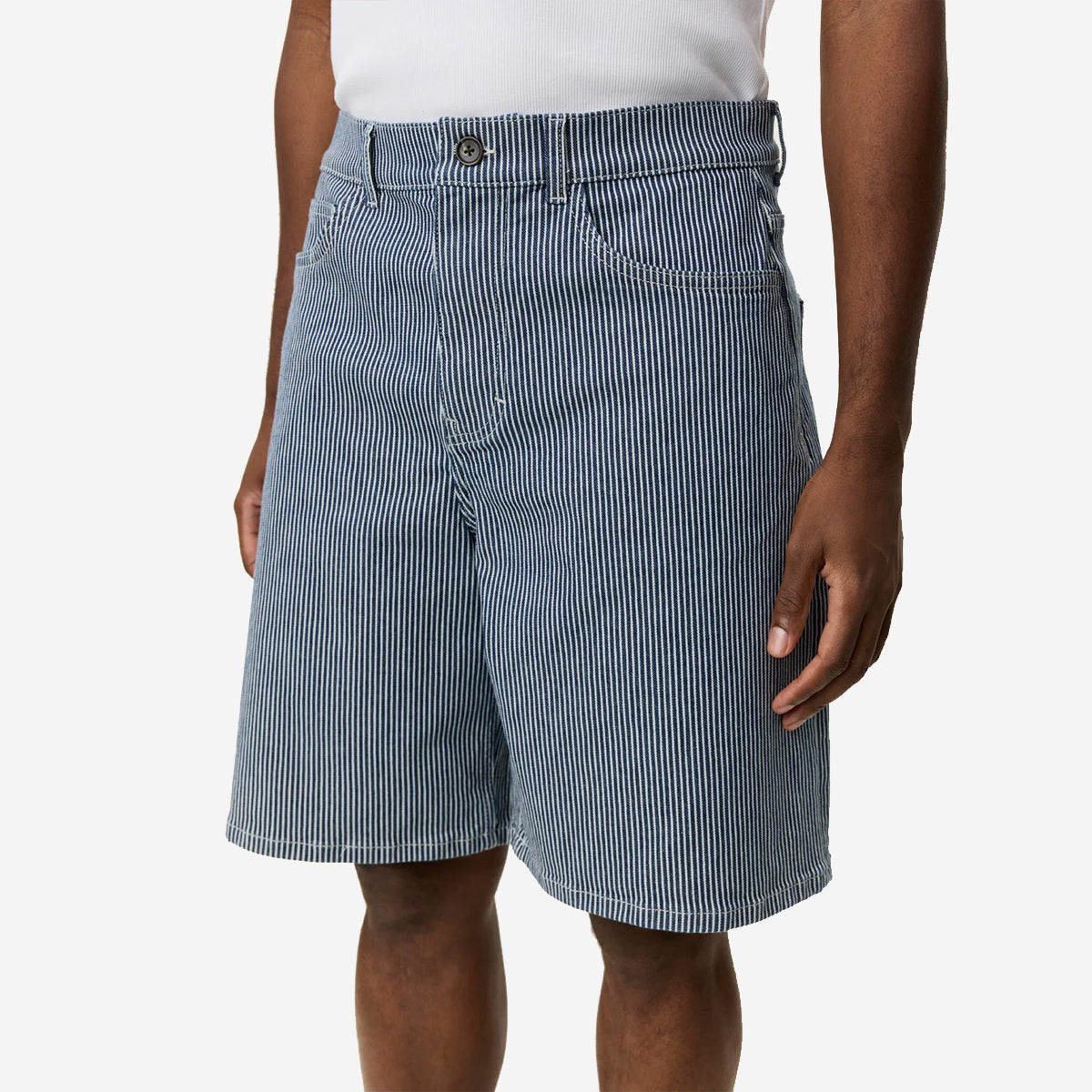 Ryder Loose Striped Shorts - Dark Navy