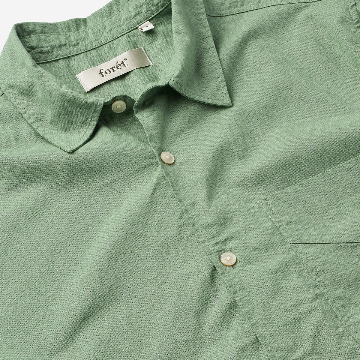 Salt Cotton Linen Shirt - Oxide Green