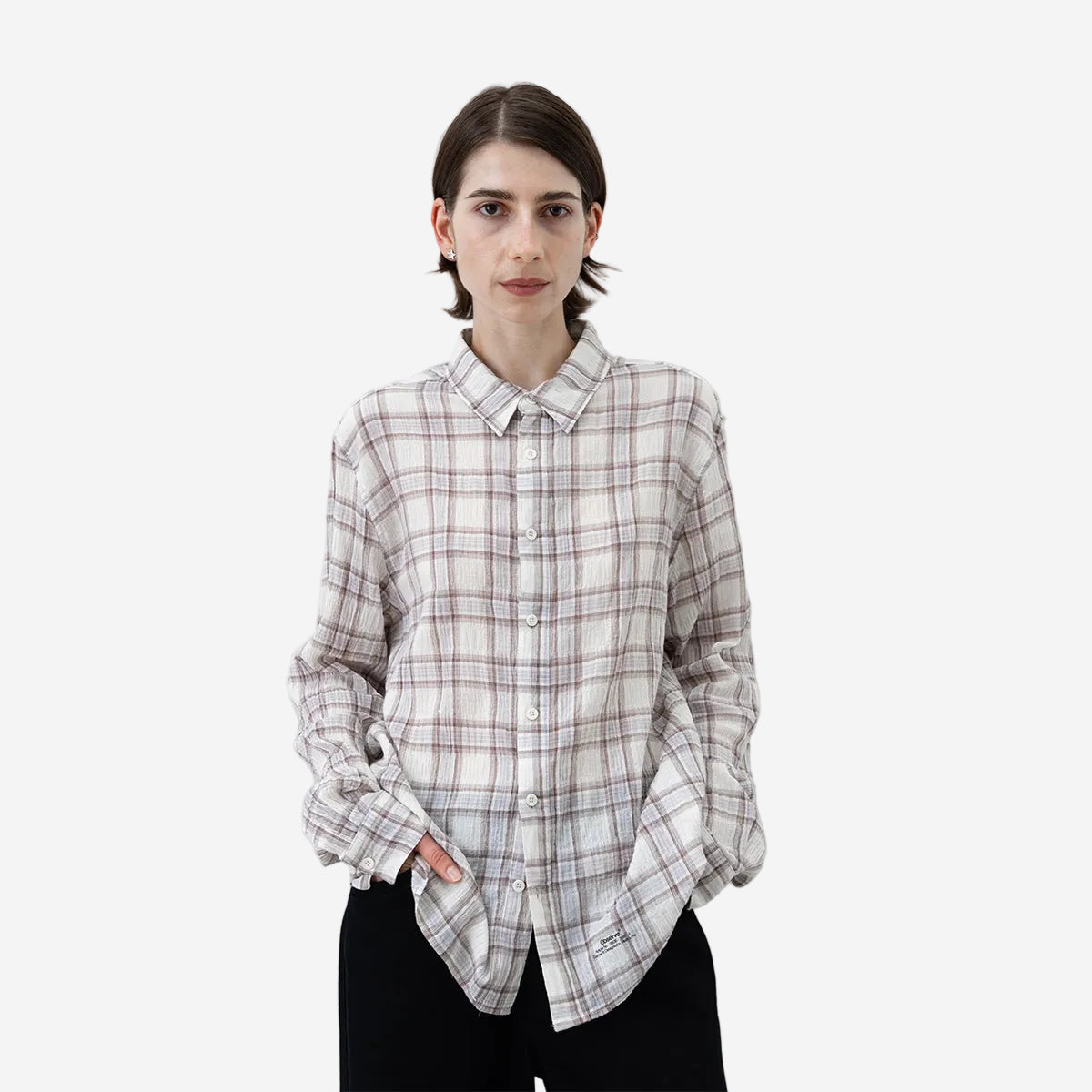 Seersucker Plaid Shirt - Brown/Blue