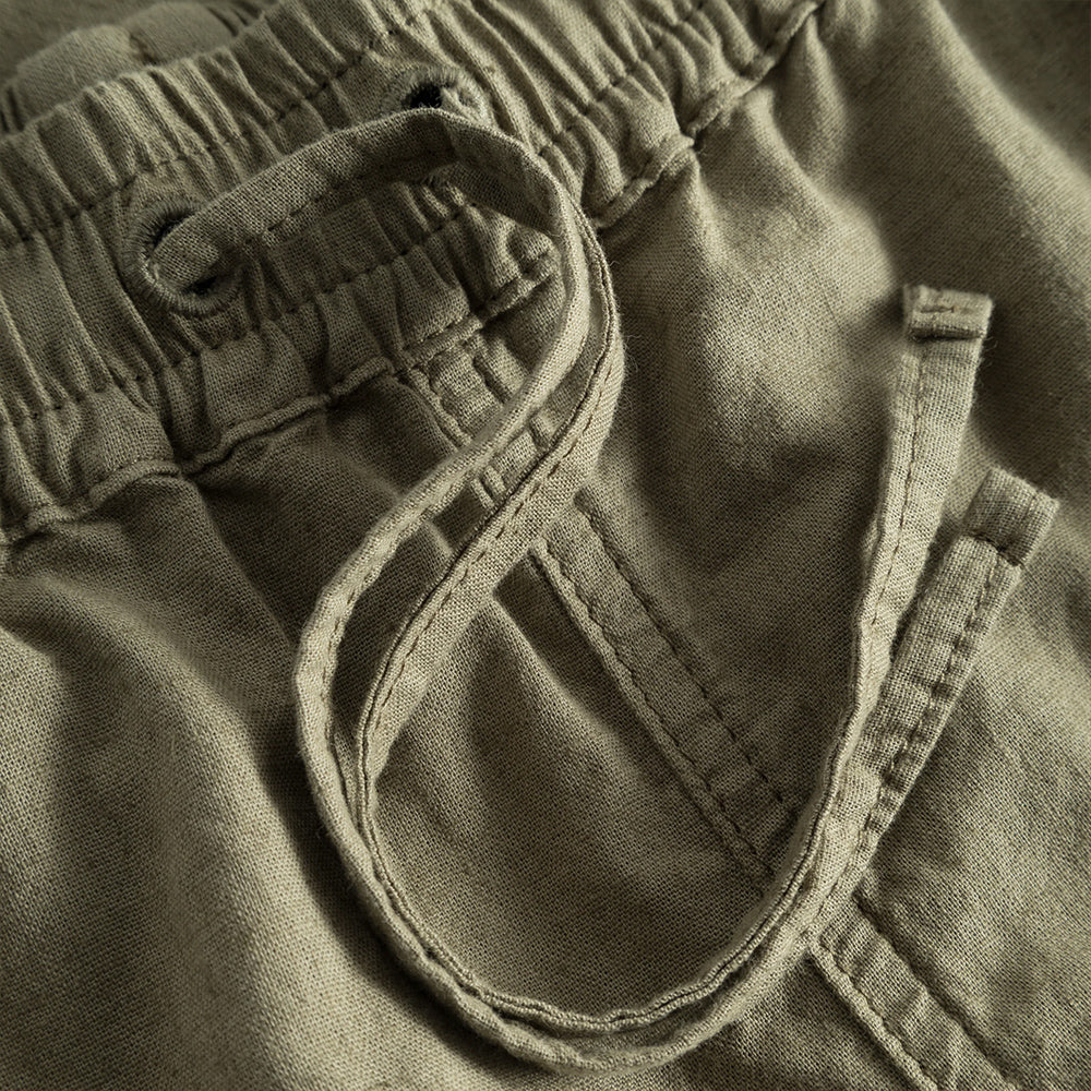 Serene Cotton/Linen Shorts - Dusty Olive