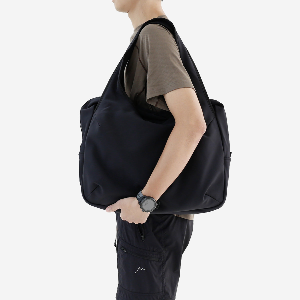 Shell Double Layer 2-Way Tote - Black