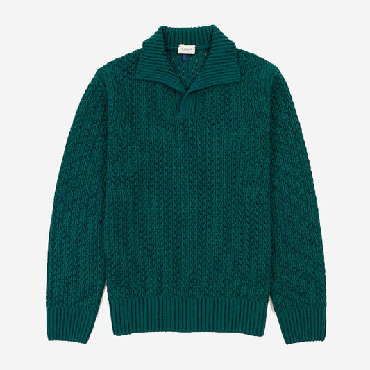 Slam Links Combed Merino Wool Polo - Green