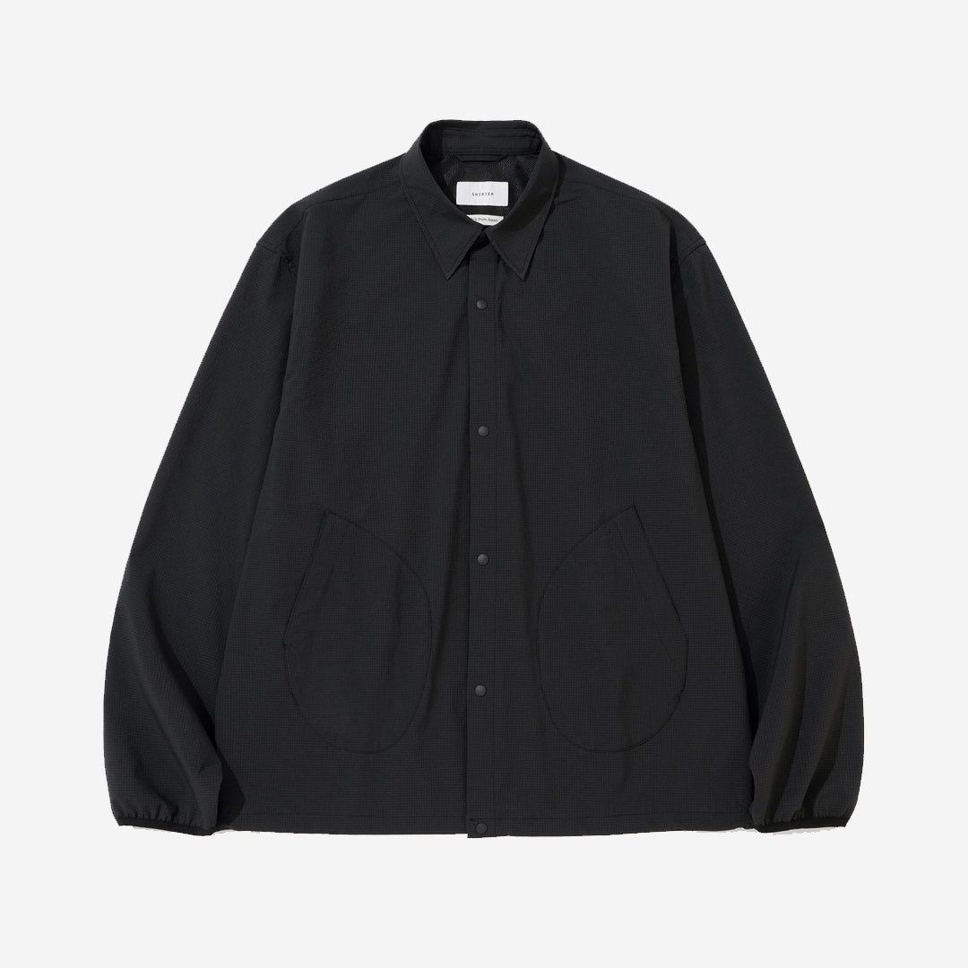 SOLOTEX Seersucker Pocket Shirt - Black