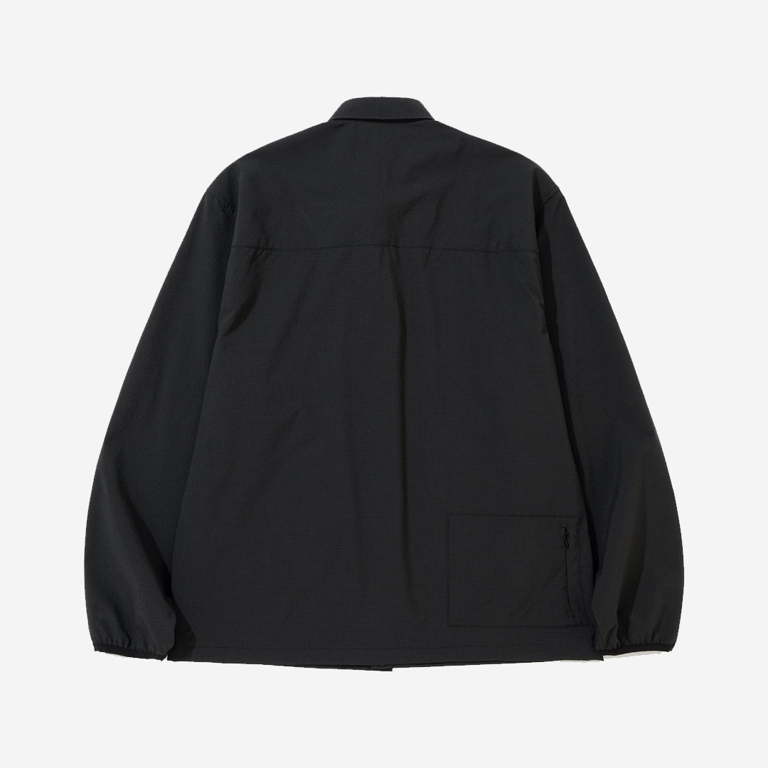 SOLOTEX Seersucker Pocket Shirt - Black