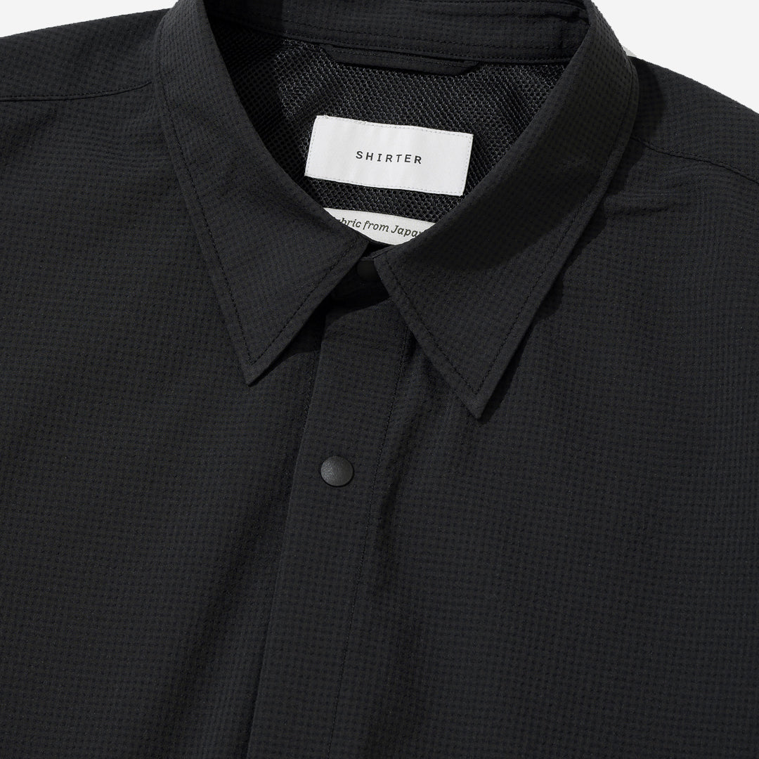 SOLOTEX Seersucker Pocket Shirt - Black