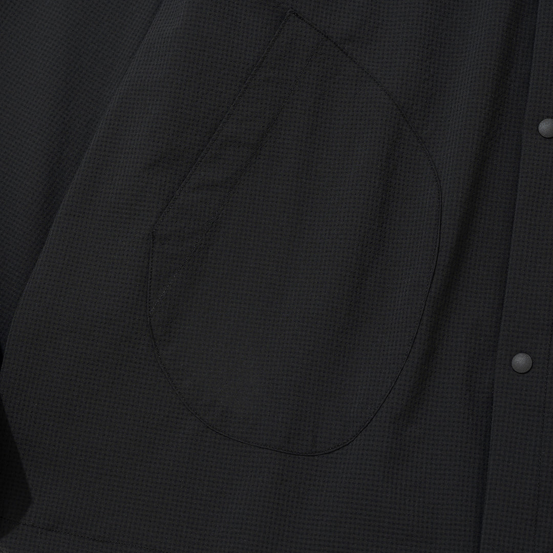 SOLOTEX Seersucker Pocket Shirt - Black