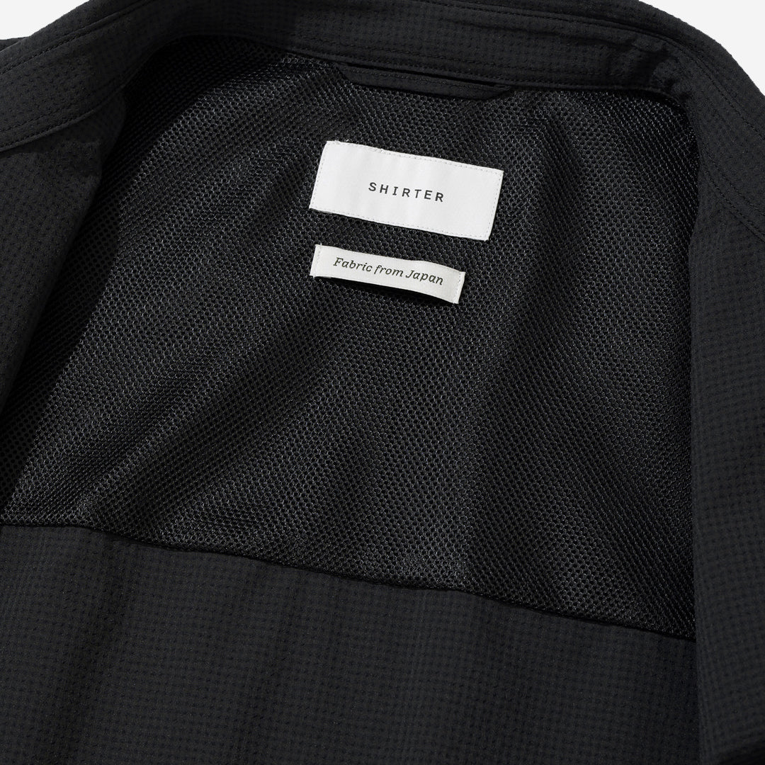 SOLOTEX Seersucker Pocket Shirt - Black