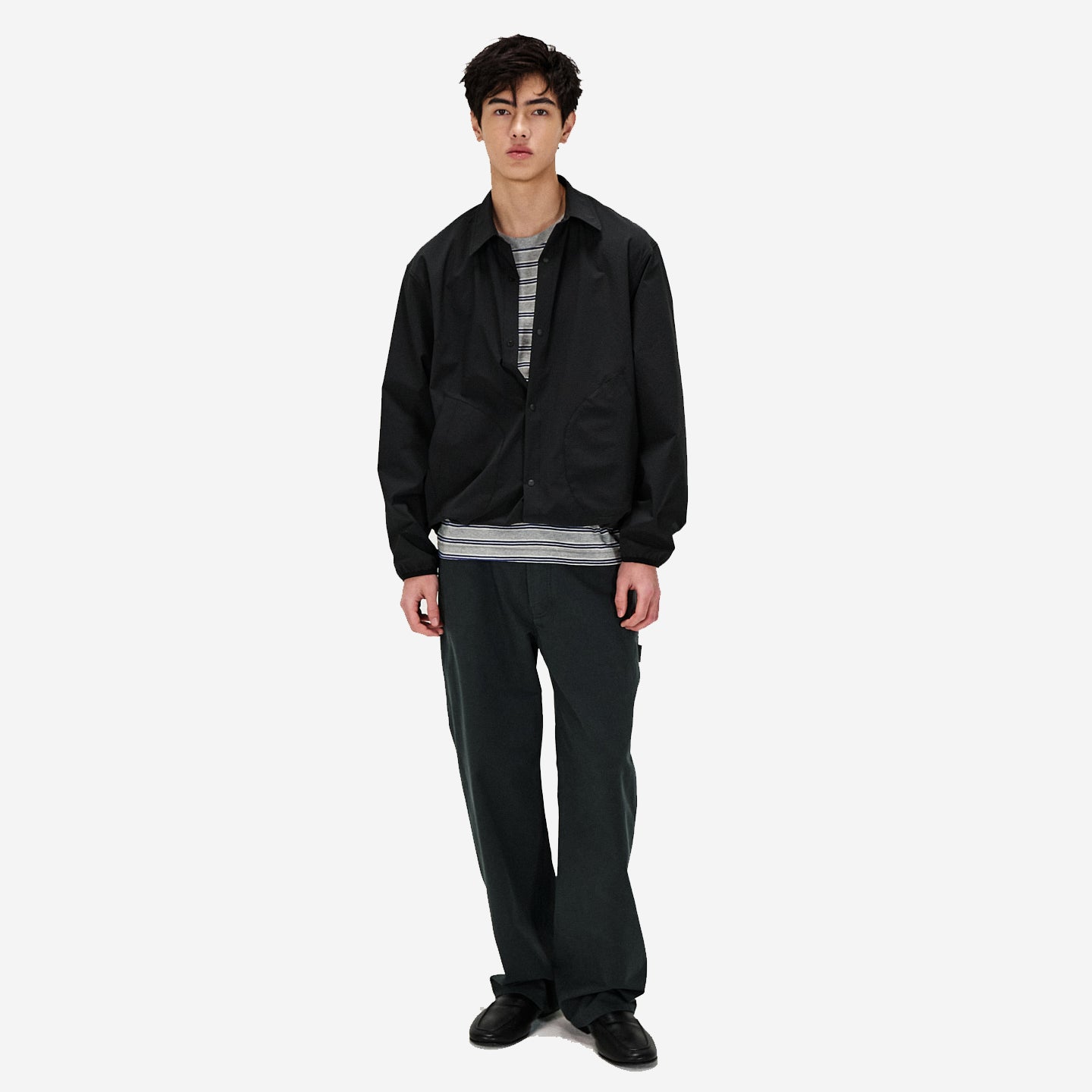 SOLOTEX Seersucker Pocket Shirt - Black