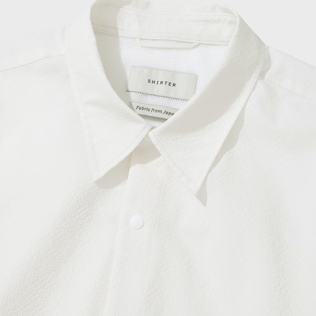 SOLOTEX Seersucker Pocket Shirt - White
