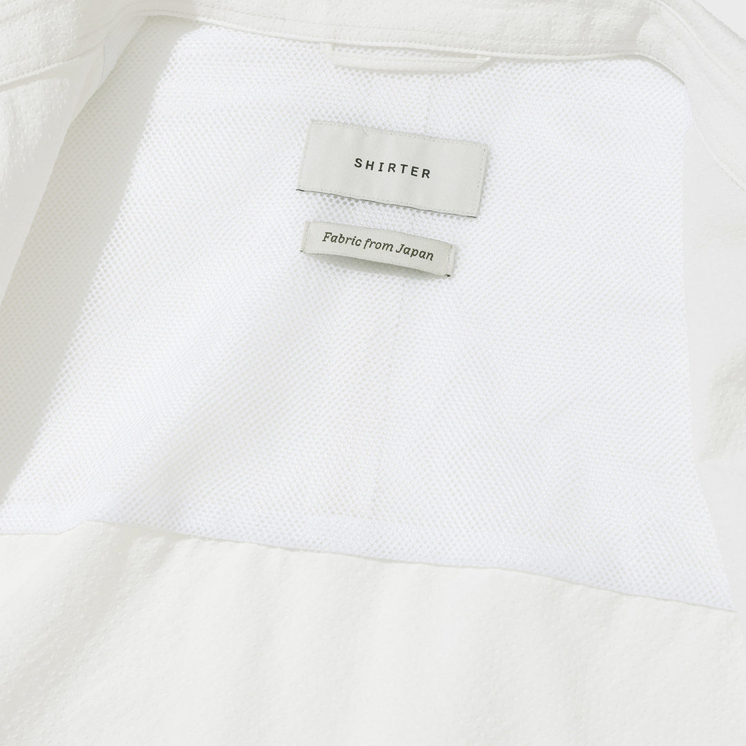 SOLOTEX Seersucker Pocket Shirt - White