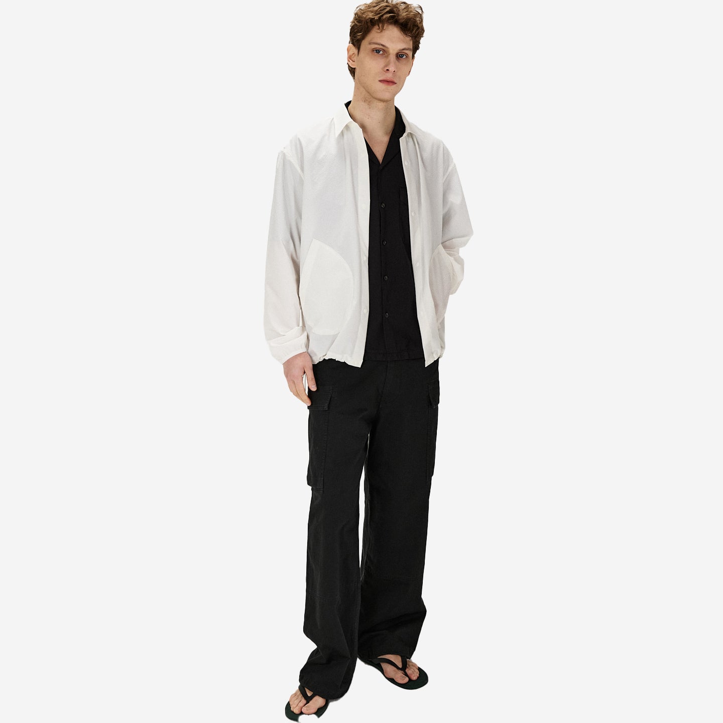 SOLOTEX Seersucker Pocket Shirt - White