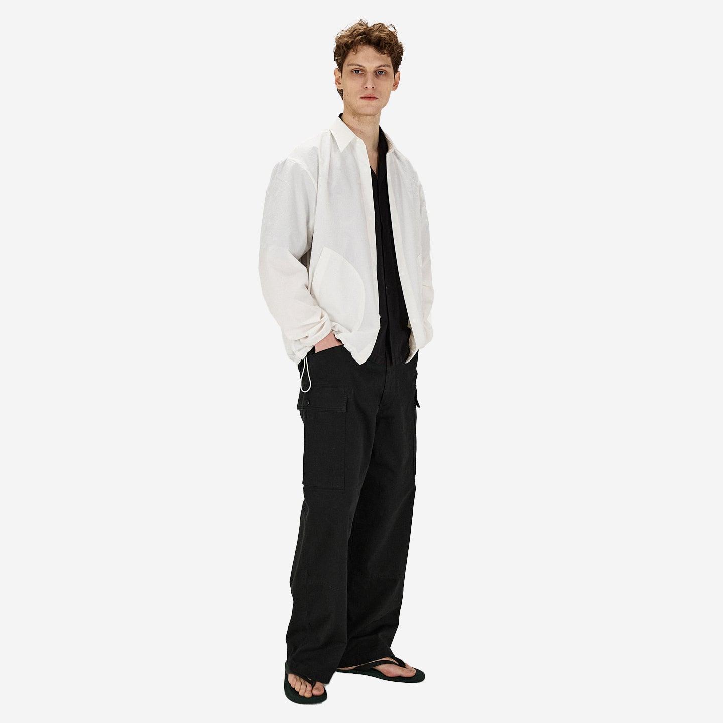 SOLOTEX Seersucker Pocket Shirt - White