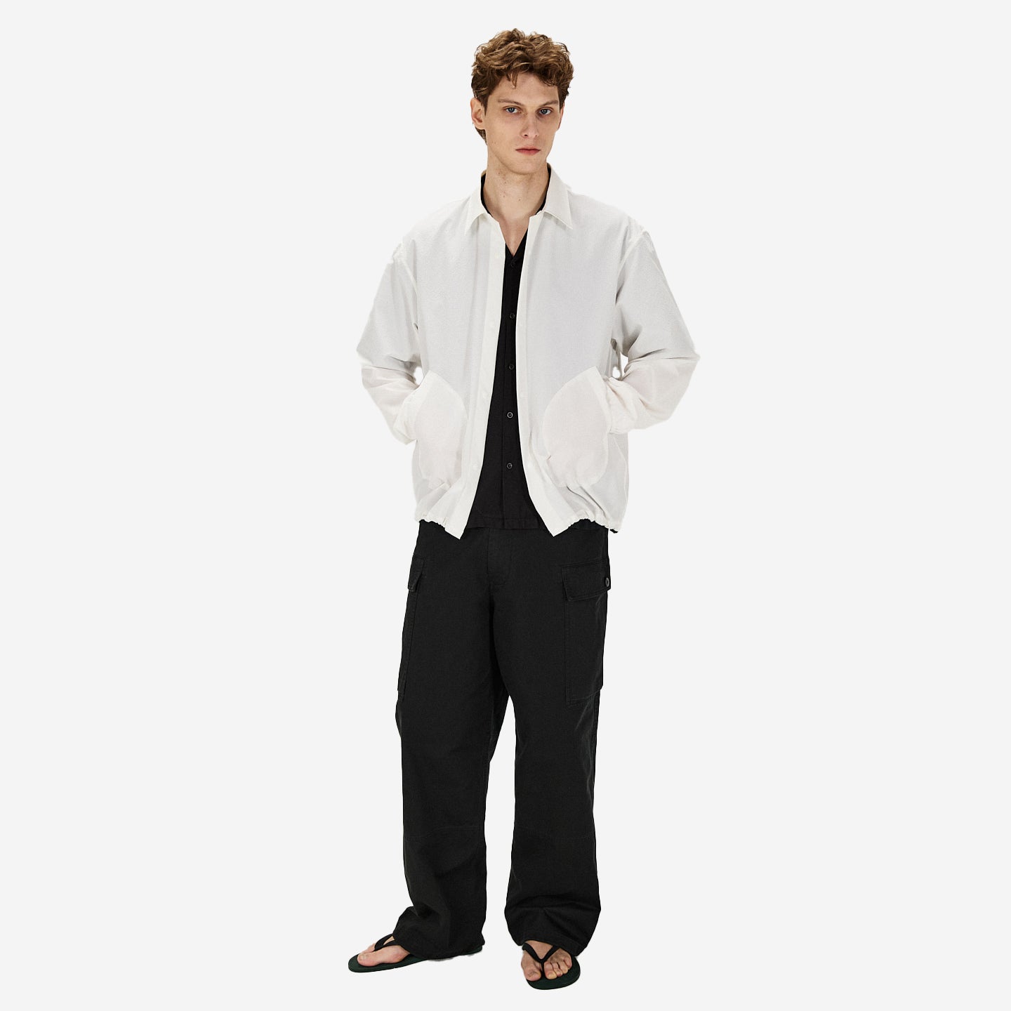 SOLOTEX Seersucker Pocket Shirt - White