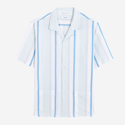Seersucker S/S Vacation Shirt - Colourful Stripes
